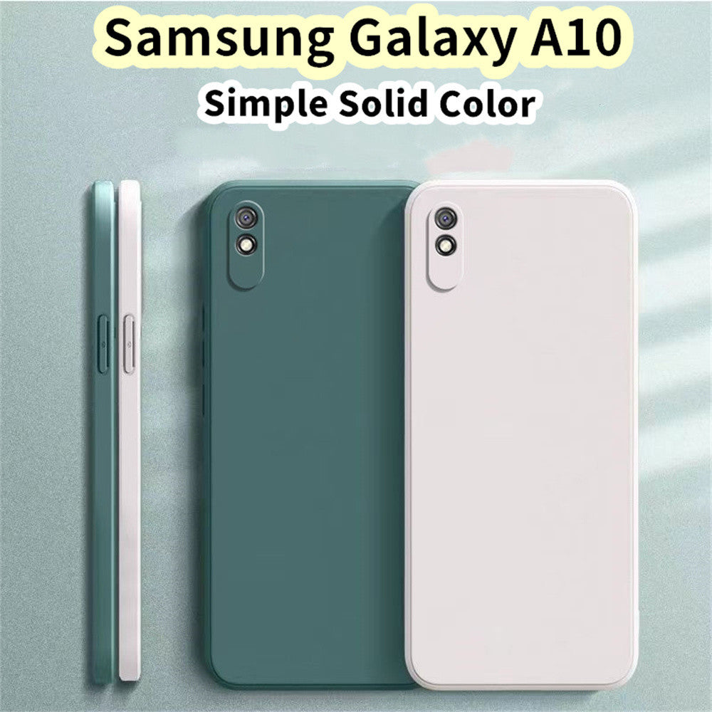For Samsung Galaxy A10 Cover Drop and wear resistant Silicone Full Case Classic Simple Solid Color Phone Case Cover