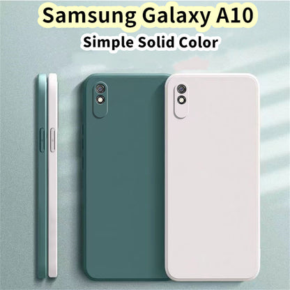 For Samsung Galaxy A10 Cover Drop and wear resistant Silicone Full Case Classic Simple Solid Color Phone Case Cover