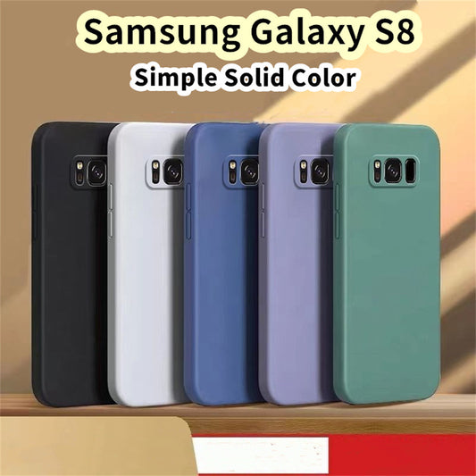 For Samsung Galaxy S8 Cover Drop and wear resistant Silicone Full Case Classic Simple Solid Color Phone Case Cover