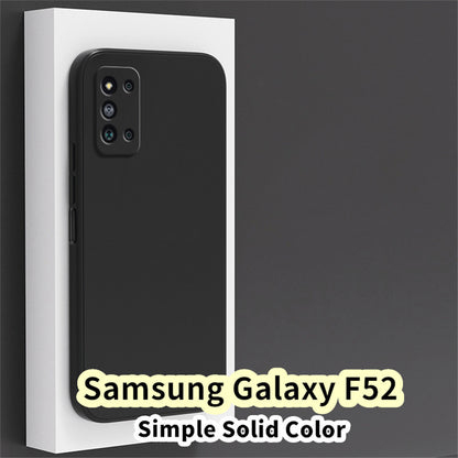 For Samsung Galaxy F52 Cover Drop and wear resistant Silicone Full Case Classic Simple Solid Color Phone Case Cover