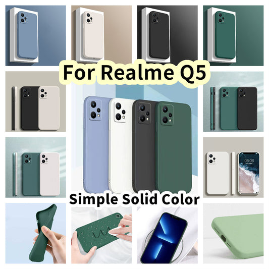 For Realme Q5 Cover Drop and wear resistant Silicone Full Case Classic Simple Solid Color Phone Case Cover