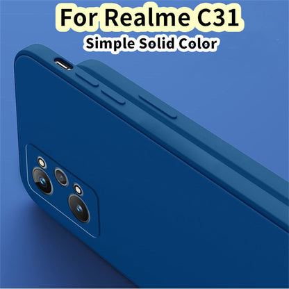 For Realme C31 Cover Drop and wear resistant Silicone Full Case Classic Simple Solid Color Phone Case Cover
