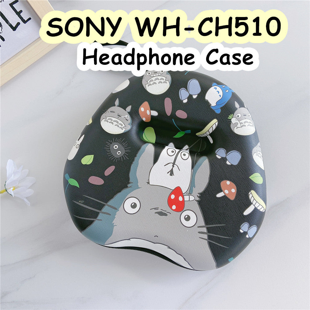 For SONY WH-CH510 Headphone Case Cartoon Creative Patterns Headset Earpads Storage Bag Casing Box