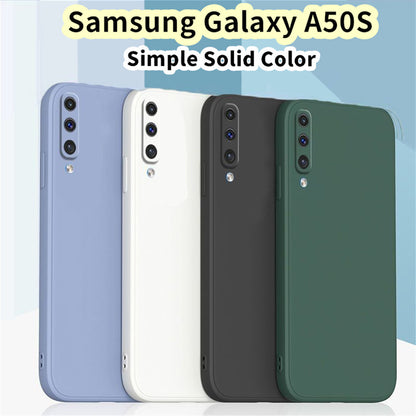 For Samsung Galaxy A50S Cover Drop and wear resistant Silicone Full Case Classic Simple Solid Color Phone Case Cover