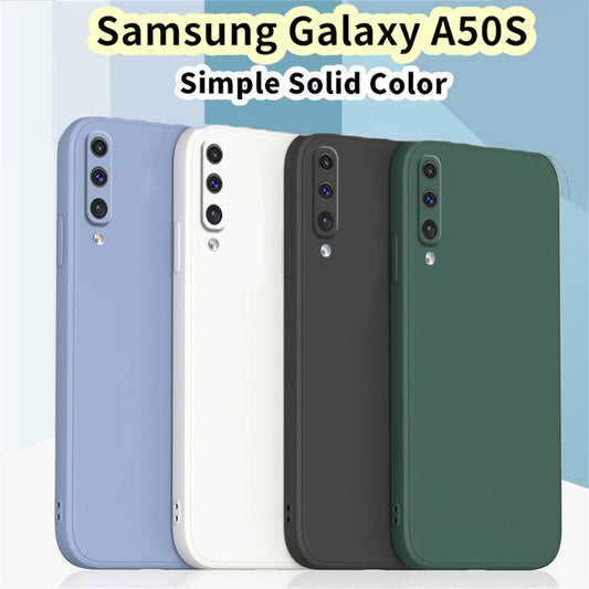 For Samsung Galaxy A50S Cover Drop and wear resistant Silicone Full Case Classic Simple Solid Color Phone Case Cover