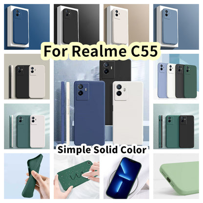 For Realme C55 Cover Drop and wear resistant Silicone Full Case Classic Simple Solid Color Phone Case Cover