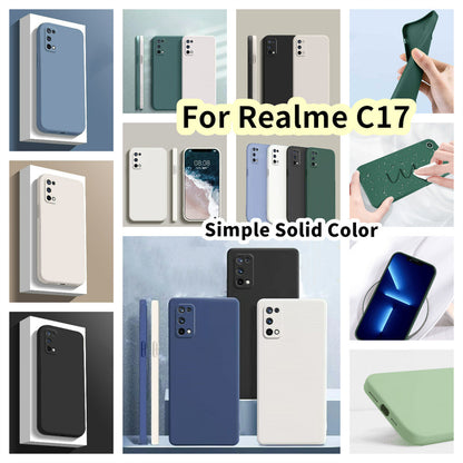 For Realme C17 Cover Drop and wear resistant Silicone Full Case Classic Simple Solid Color Phone Case Cover