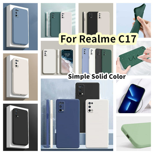 For Realme C17 Cover Drop and wear resistant Silicone Full Case Classic Simple Solid Color Phone Case Cover