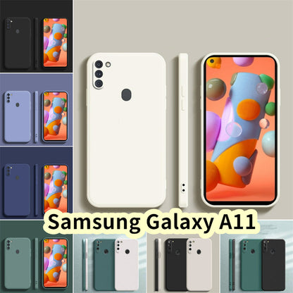 For Samsung Galaxy A11 Cover Drop and wear resistant Silicone Full Case Classic Simple Solid Color Phone Case Cover