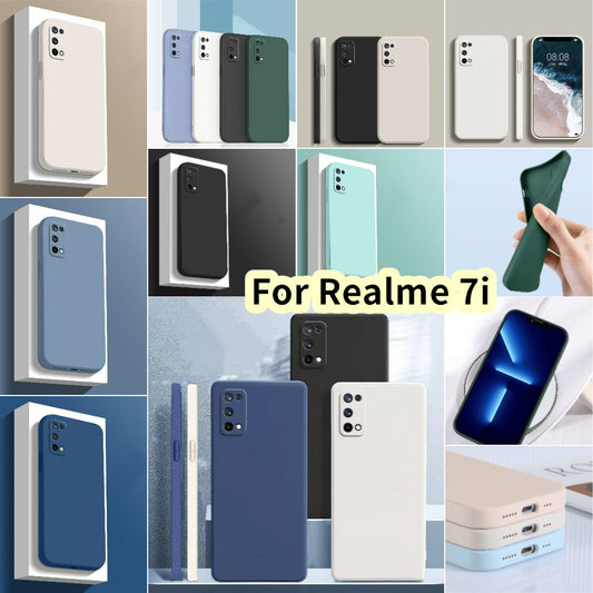 For Realme 7i Cover Drop and wear resistant Silicone Full Case Classic Simple Solid Color Phone Case Cover