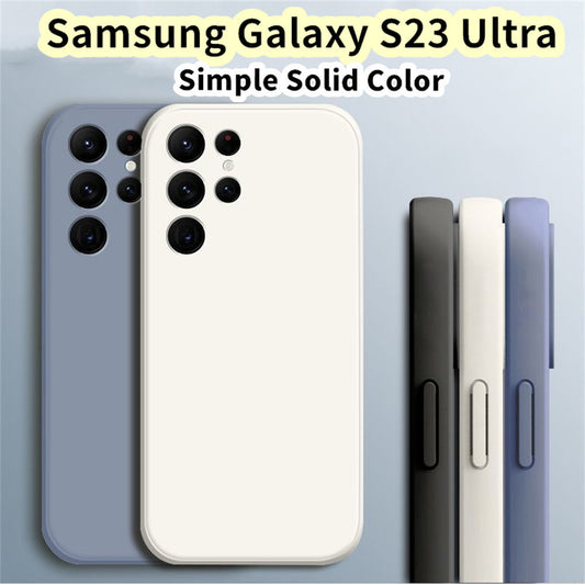 For Samsung Galaxy S23 Ultra Cover Drop and wear resistant Silicone Full Case Classic Simple Solid Color Phone Case Cover