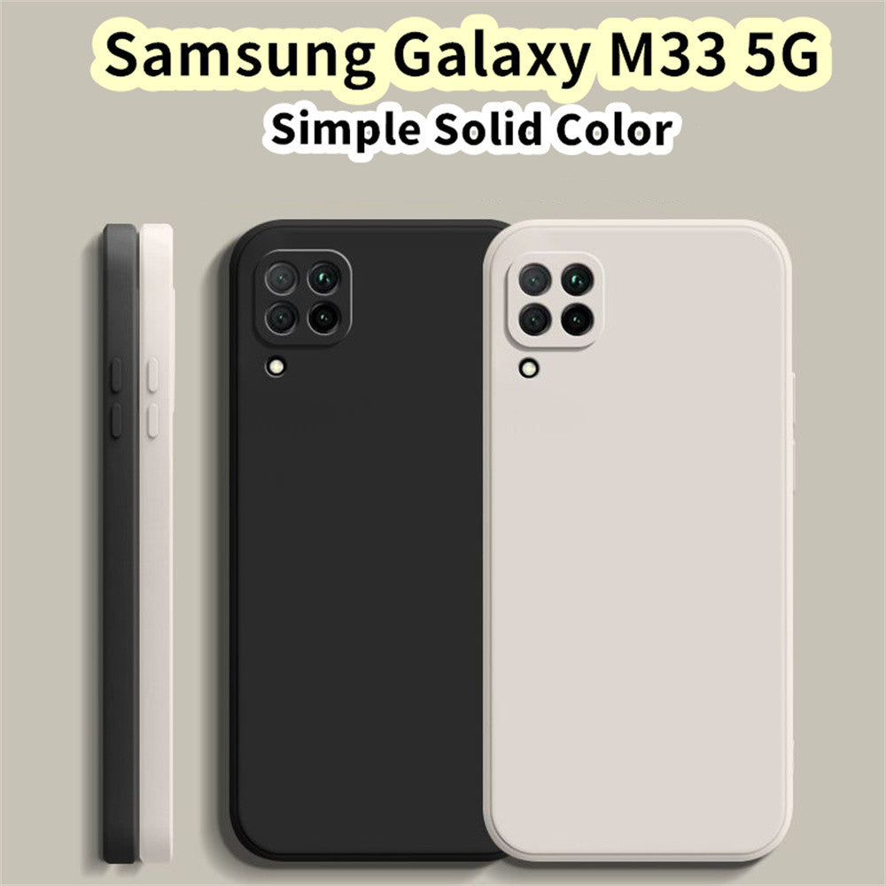 For Samsung Galaxy M33 5G Cover Drop and wear resistant Silicone Full Case Classic Simple Solid Color Phone Case Cover
