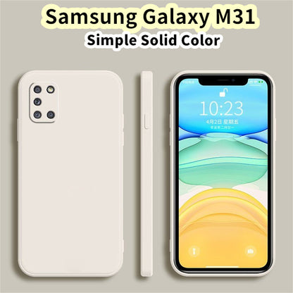 For Samsung Galaxy M31 Silicone Full Cover Case Abrasion resistant and sweatproof Color Phone Case Cover