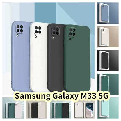 For Samsung Galaxy M33 5G Cover Drop and wear resistant Silicone Full Case Classic Simple Solid Color Phone Case Cover