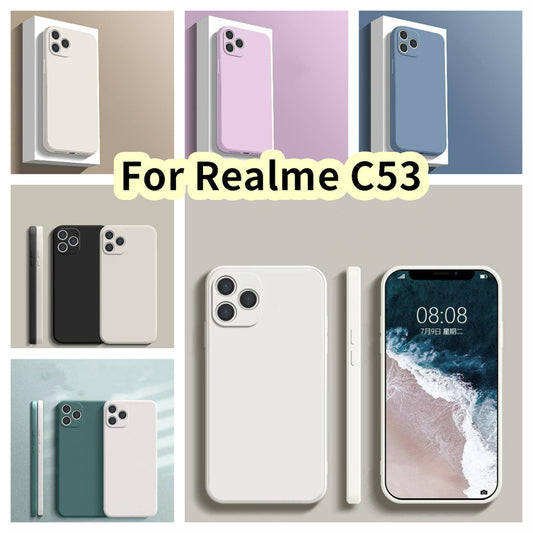 For Realme C53 Cover Drop and wear resistant Silicone Full Case Classic Simple Solid Color Phone Case Cover