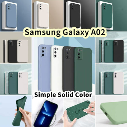 For Samsung Galaxy A02 Cover Drop and wear resistant Silicone Full Case Classic Simple Solid Color Phone Case Cover