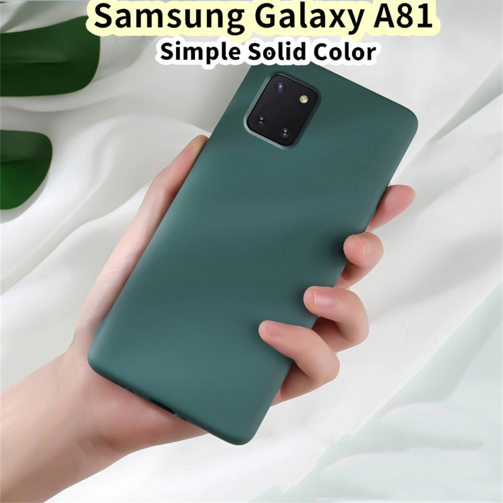 For Samsung Galaxy A81 Cover Drop and wear resistant Silicone Full Case Classic Simple Solid Color Phone Case Cover