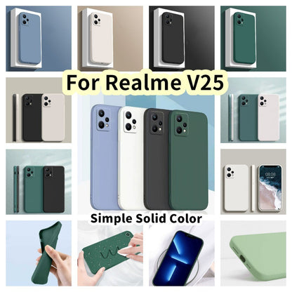 For Realme V25 Cover Drop and wear resistant Silicone Full Case Classic Simple Solid Color Phone Case Cover