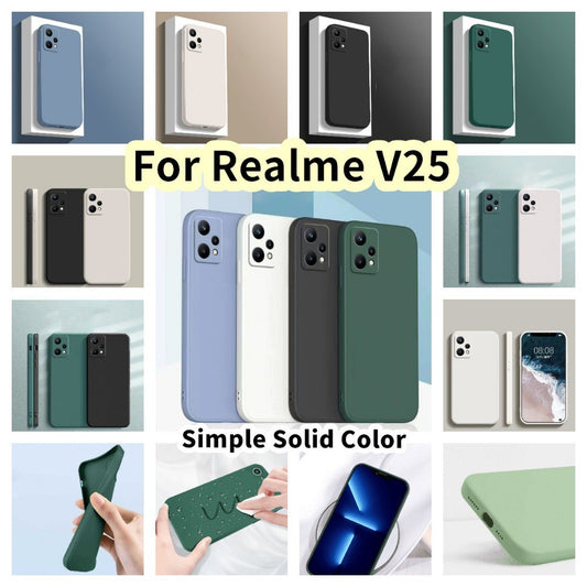 For Realme V25 Cover Drop and wear resistant Silicone Full Case Classic Simple Solid Color Phone Case Cover