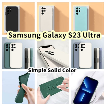 For Samsung Galaxy S23 Ultra Cover Drop and wear resistant Silicone Full Case Classic Simple Solid Color Phone Case Cover