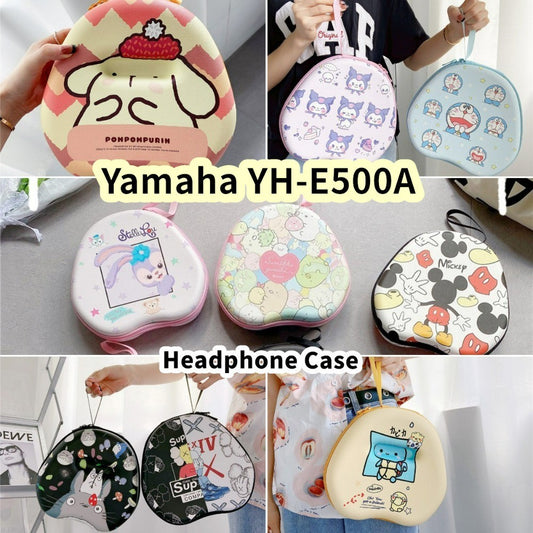 For Yamaha YH-E500A Headphone Case Cartoon Creative Patterns Headset Earpads Storage Bag Casing Box