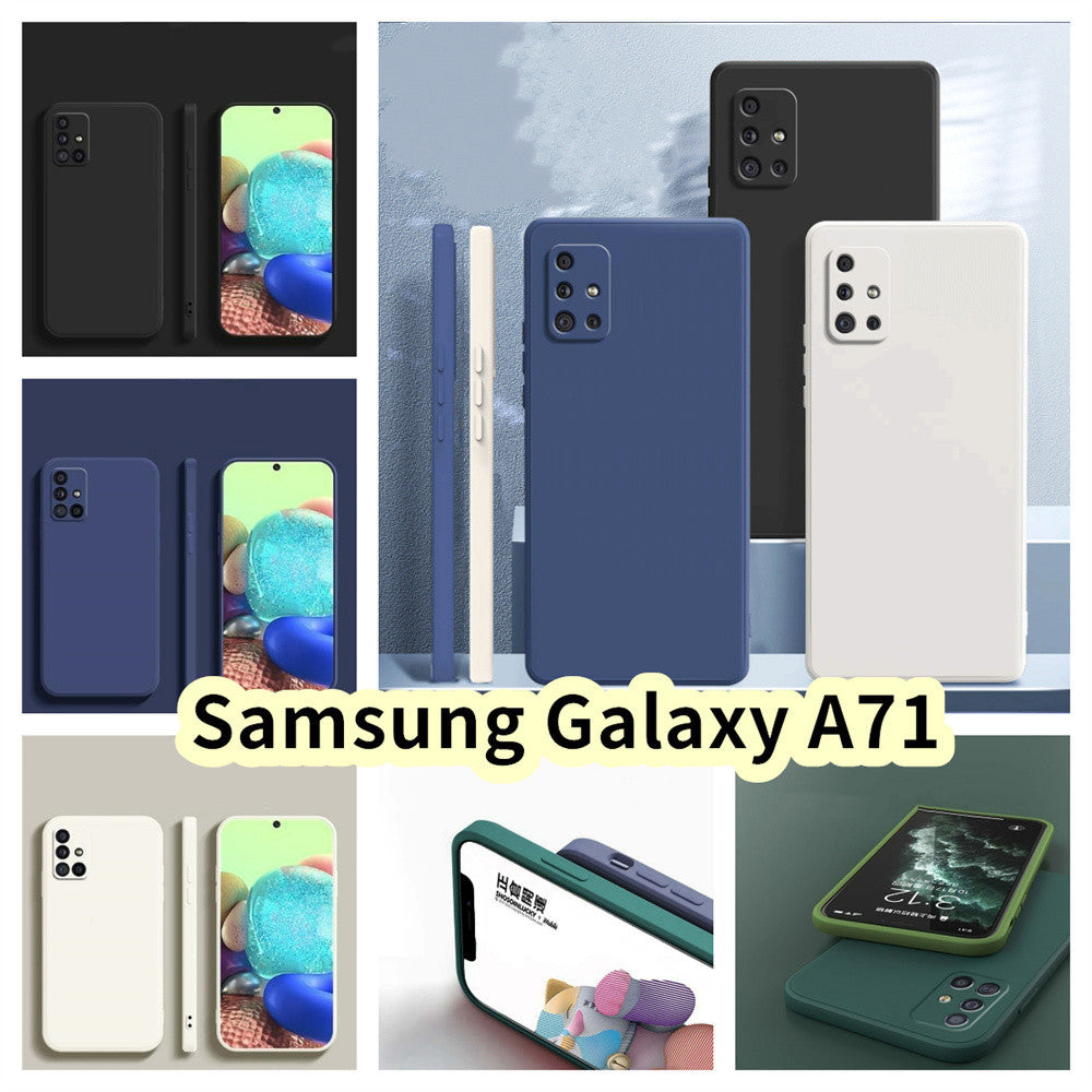 For Samsung Galaxy A71 Cover Drop and wear resistant Silicone Full Case Classic Simple Solid Color Phone Case Cover