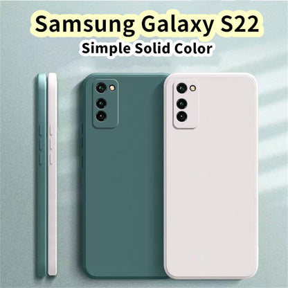 For Samsung Galaxy S22 Cover Drop and wear resistant Silicone Full Case Classic Simple Solid Color Phone Case Cover