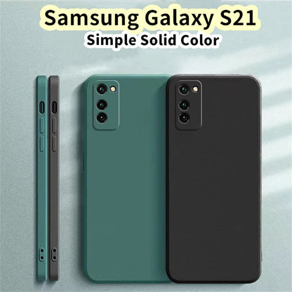 For Samsung Galaxy S21 Cover Drop and wear resistant Silicone Full Case Classic Simple Solid Color Phone Case Cover