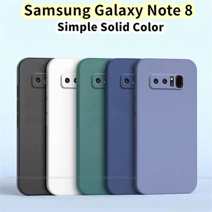 For Samsung Galaxy Note 8 Cover Drop and wear resistant Silicone Full Case Classic Simple Solid Color Phone Case Cover