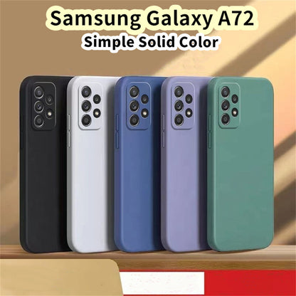For Samsung Galaxy A72 Cover Drop and wear resistant Silicone Full Case Classic Simple Solid Color Phone Case Cover
