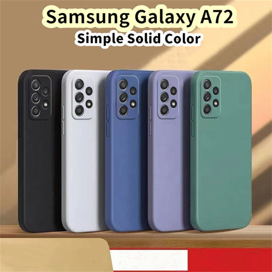 For Samsung Galaxy A72 Cover Drop and wear resistant Silicone Full Case Classic Simple Solid Color Phone Case Cover