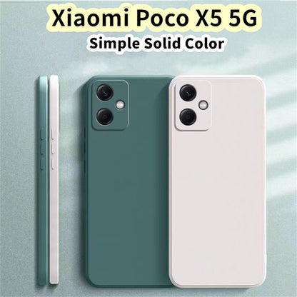 For Xiaomi Poco X5 5G Cover Drop and wear resistant Silicone Full Case Classic Simple Solid Color Phone Case Cover