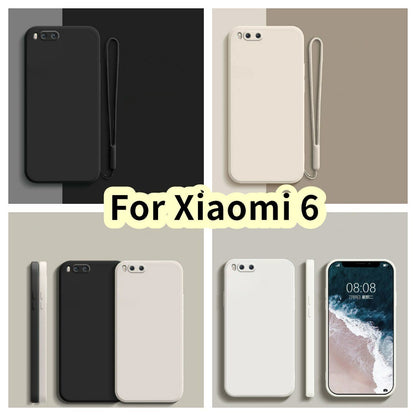 For Xiaomi 6 Cover Drop and wear resistant Silicone Full Case Classic Simple Solid Color Phone Case Cover