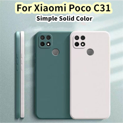 For Xiaomi Poco C31 Cover Drop and wear resistant Silicone Full Case Classic Simple Solid Color Phone Case Cover