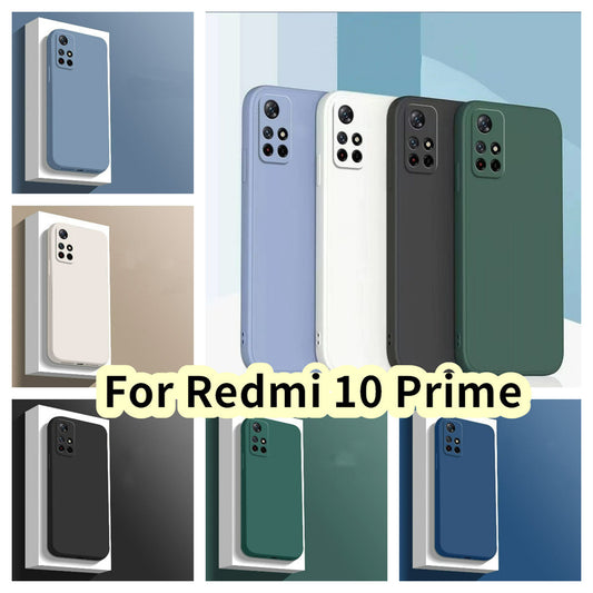 For Redmi 10 Prime Cover Drop and wear resistant Silicone Full Case Classic Simple Solid Color Phone Case Cover