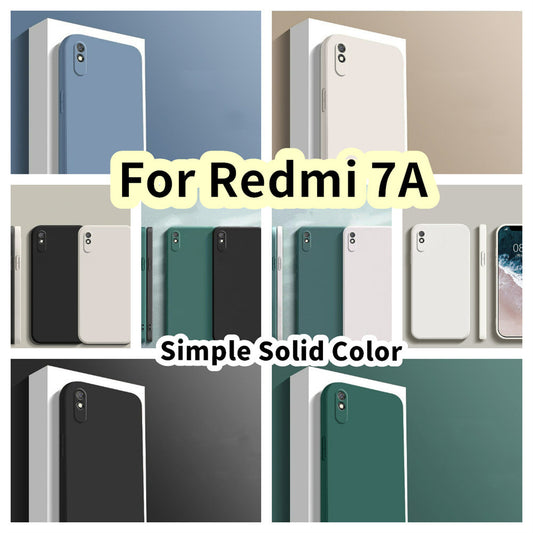 For Redmi 7A Cover Drop and wear resistant Silicone Full Case Classic Simple Solid Color Phone Case Cover