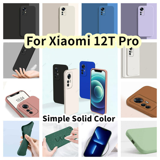 For Xiaomi 12T Pro Cover Drop and wear resistant Silicone Full Case Classic Simple Solid Color Phone Case Cover
