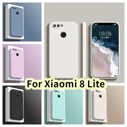 For Xiaomi 8 Lite Cover Drop and wear resistant Silicone Full Case Classic Simple Solid Color Phone Case Cover