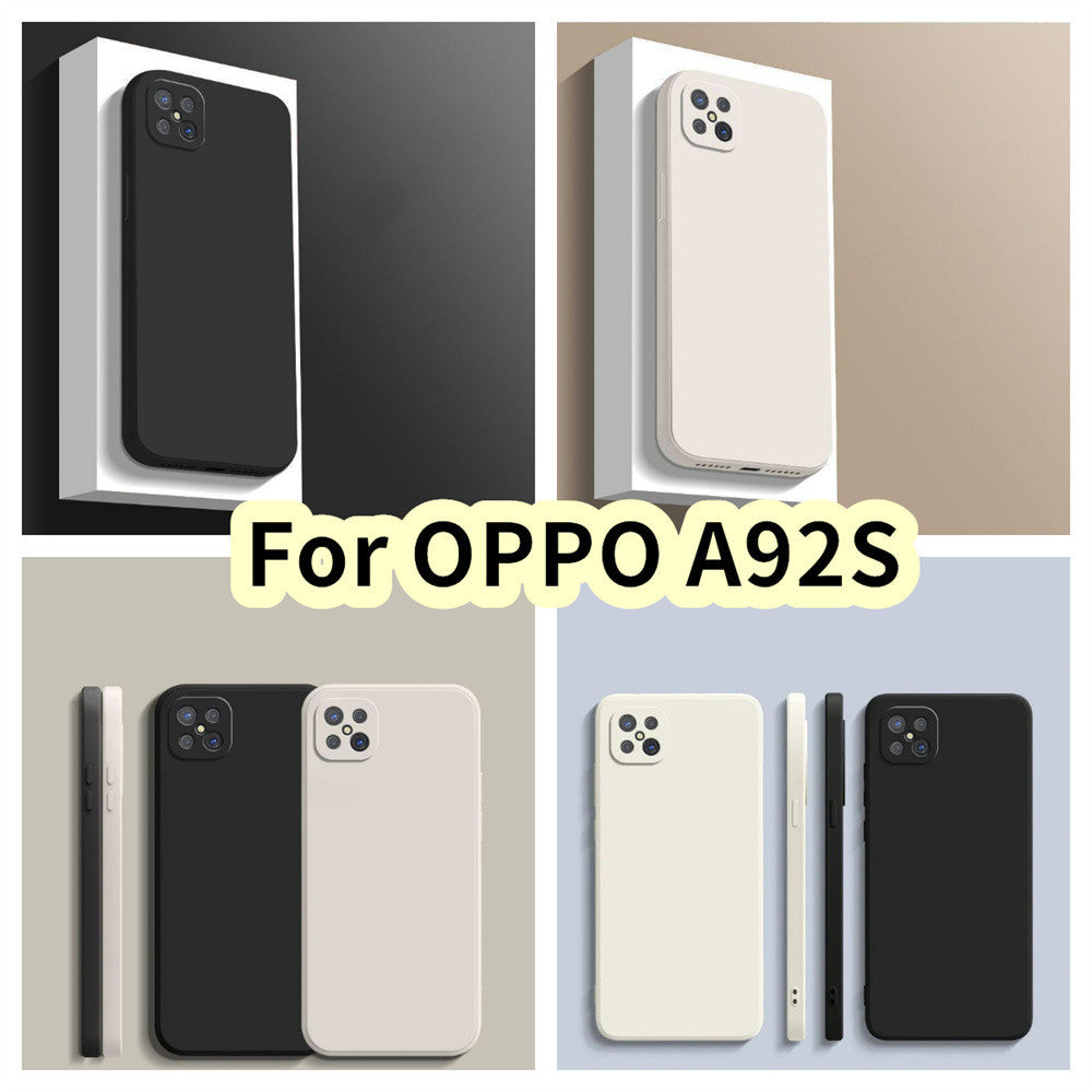 For OPPO A92S Cover Drop and wear resistant Silicone Full Case Classic Simple Solid Color Phone Case Cover