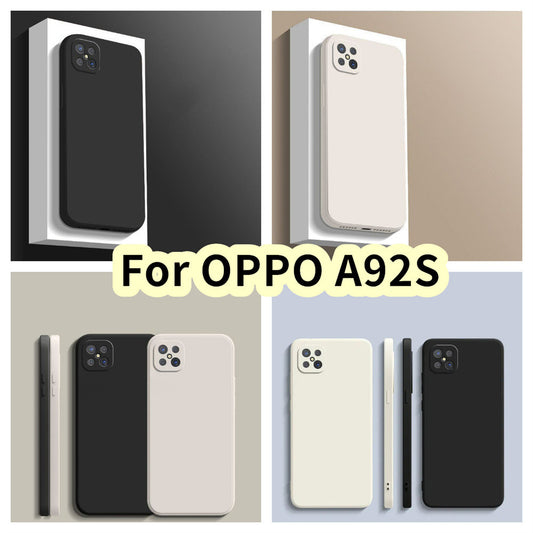 For OPPO A92S Cover Drop and wear resistant Silicone Full Case Classic Simple Solid Color Phone Case Cover