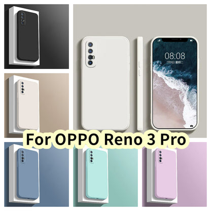 For OPPO Reno 3 Pro Cover Drop and wear resistant Silicone Full Case Classic Simple Solid Color Phone Case Cover