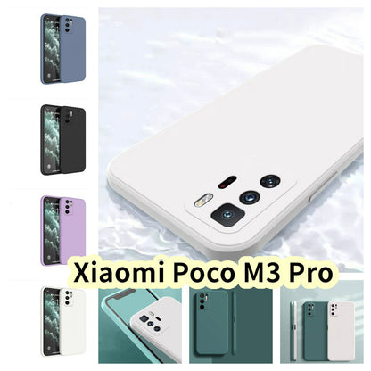 For Xiaomi Poco M3 Pro Cover Drop and wear resistant Silicone Full Case Classic Simple Solid Color Phone Case Cover