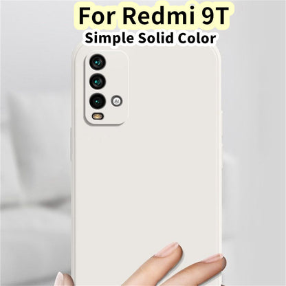 For Redmi 9T Cover Drop and wear resistant Silicone Full Case Classic Simple Solid Color Phone Case Cover