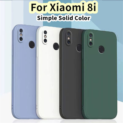 For Xiaomi 8i Cover Drop and wear resistant Silicone Full Case Classic Simple Solid Color Phone Case Cover