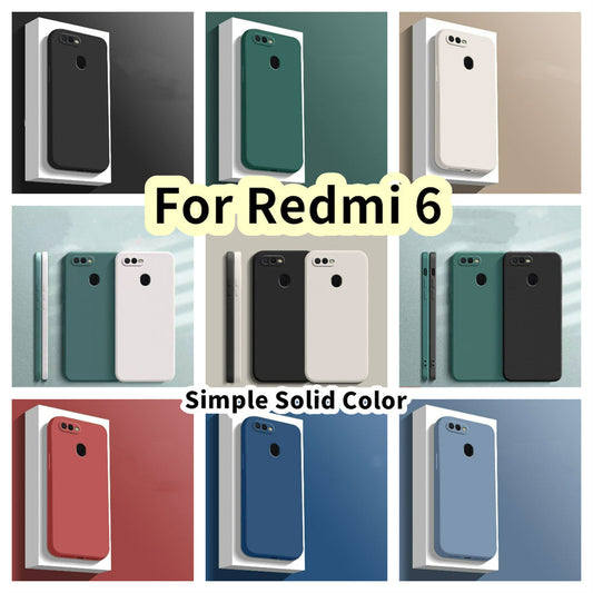 For Redmi 6 Cover Drop and wear resistant Silicone Full Case Classic Simple Solid Color Phone Case Cover