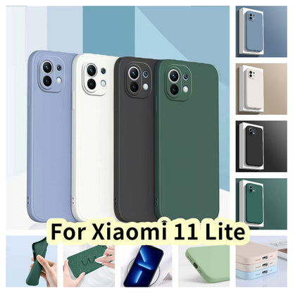 For Xiaomi 11 Lite Cover Drop and wear resistant Silicone Full Case Classic Simple Solid Color Phone Case Cover