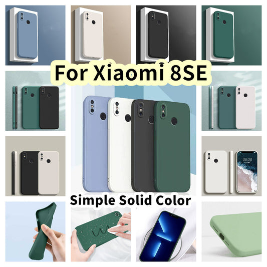 For Xiaomi 8SE Cover Drop and wear resistant Silicone Full Case Classic Simple Solid Color Phone Case Cover