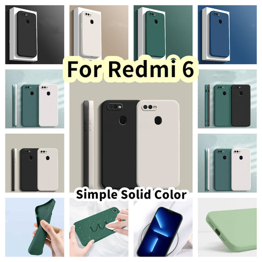 For Redmi 6 Cover Drop and wear resistant Silicone Full Case Classic Simple Solid Color Phone Case Cover