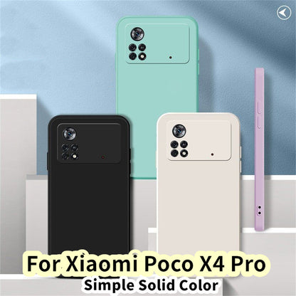 For Xiaomi Poco X4 Pro Cover Drop and wear resistant Silicone Full Case Classic Simple Solid Color Phone Case Cover
