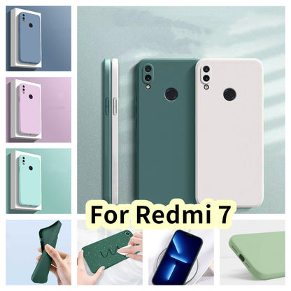 For Redmi 7 Cover Drop and wear resistant Silicone Full Case Classic Simple Solid Color Phone Case Cover